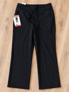 Mondetta NWT High Rise Capri Pants Black Drawstring Activewear Medium